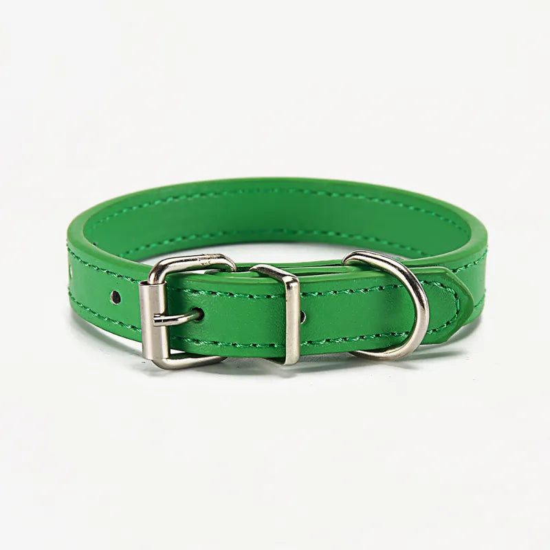 Gekleurde Leren Halsband voor Honden - Verstelbaar en Duurzaam
