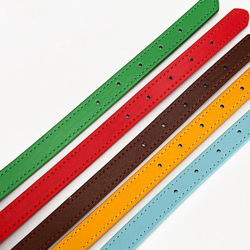 Gekleurde Leren Halsband voor Honden - Verstelbaar en Duurzaam