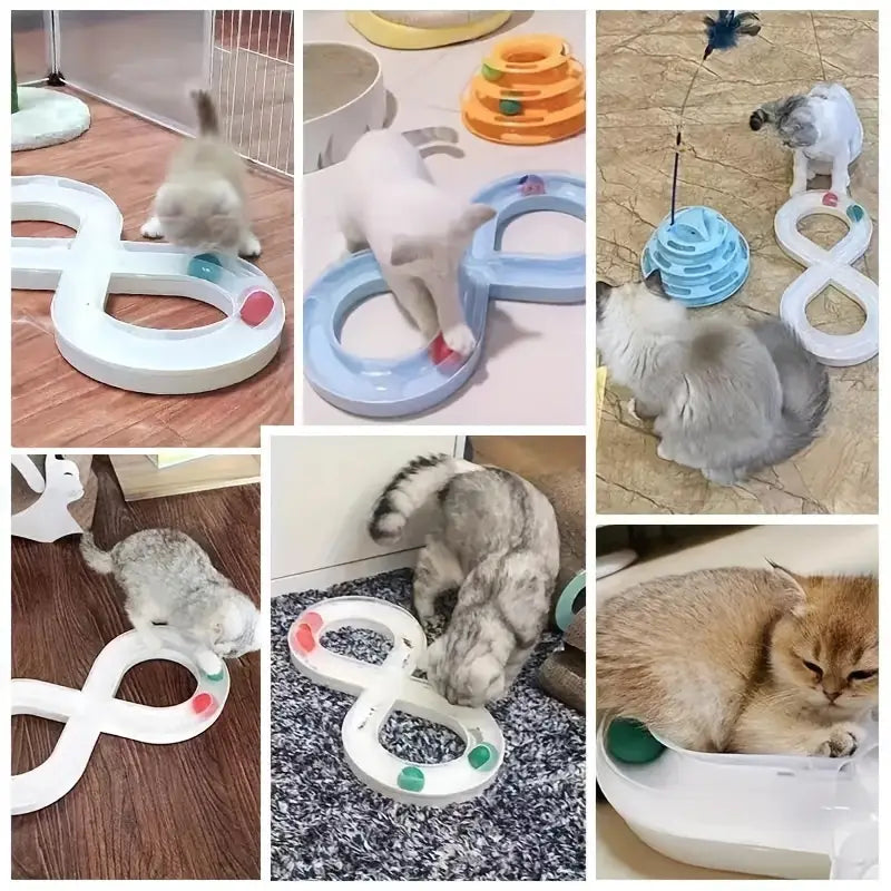 Interactief Kattenspeeltje - Bewegende Kogelbaan in Oneindig Ontwerp