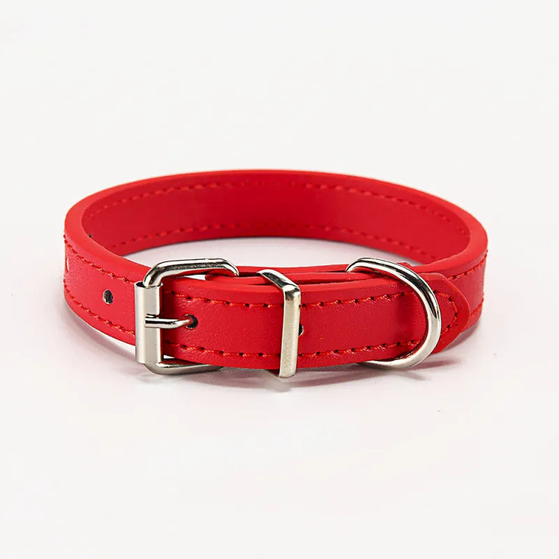 Gekleurde Leren Halsband voor Honden - Verstelbaar en Duurzaam