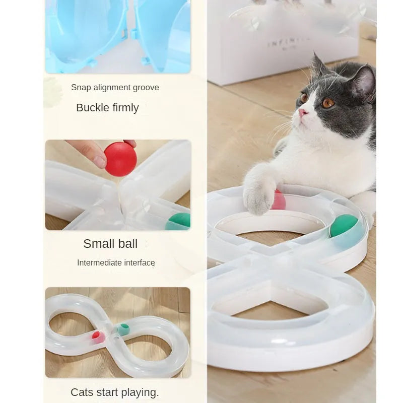 Interactief Kattenspeeltje - Bewegende Kogelbaan in Oneindig Ontwerp