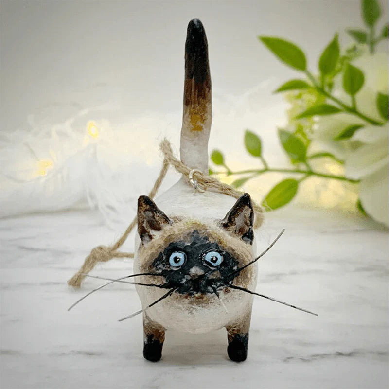 Handgemaakt Kerstboomornament met Kat