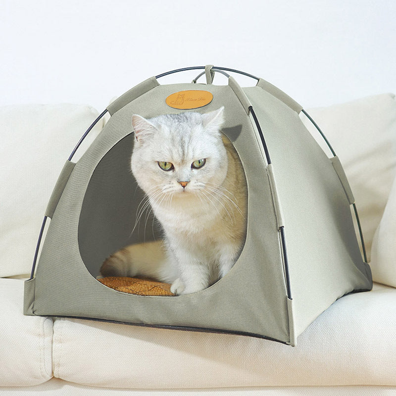Premium Kattentent met Rotan Mat