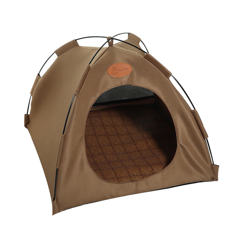 Premium Kattentent met Rotan Mat