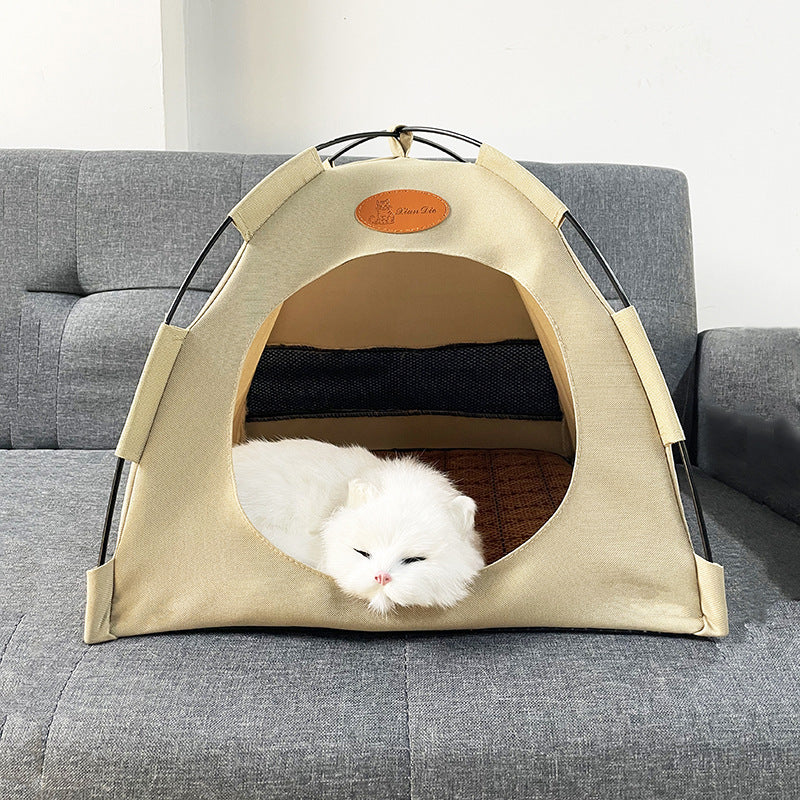 Premium Kattentent met Rotan Mat