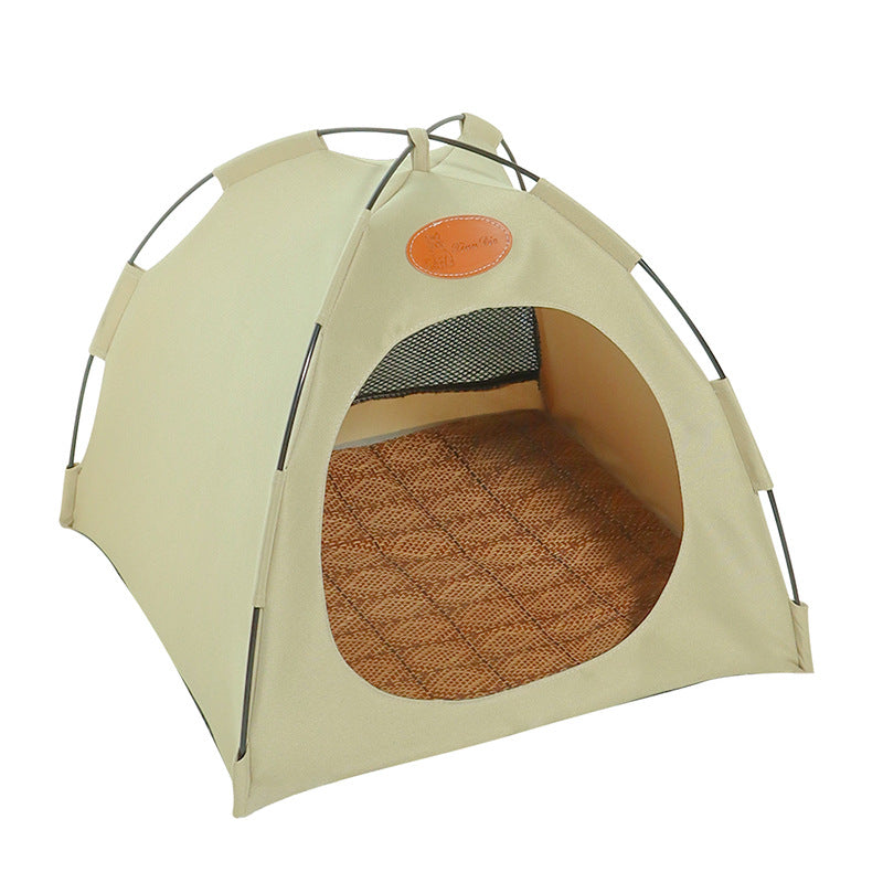 Premium Kattentent met Rotan Mat