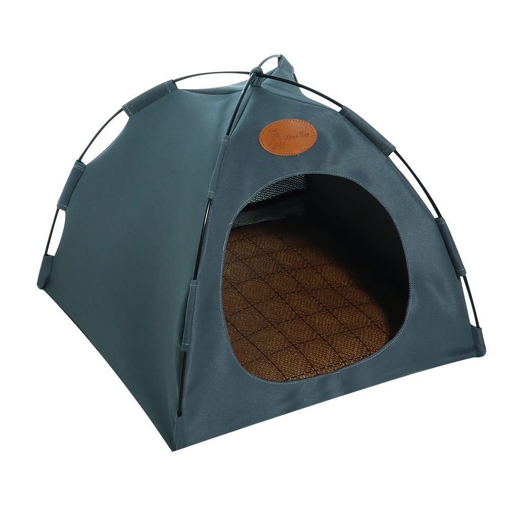 Premium Kattentent met Rotan Mat