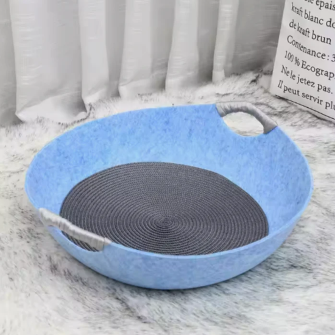 Gezellig Kattenbed van Vilt met Handgrepen