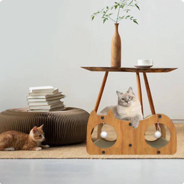 Luxe Kattenbank met Geïntegreerde Krabplank en Speelballen