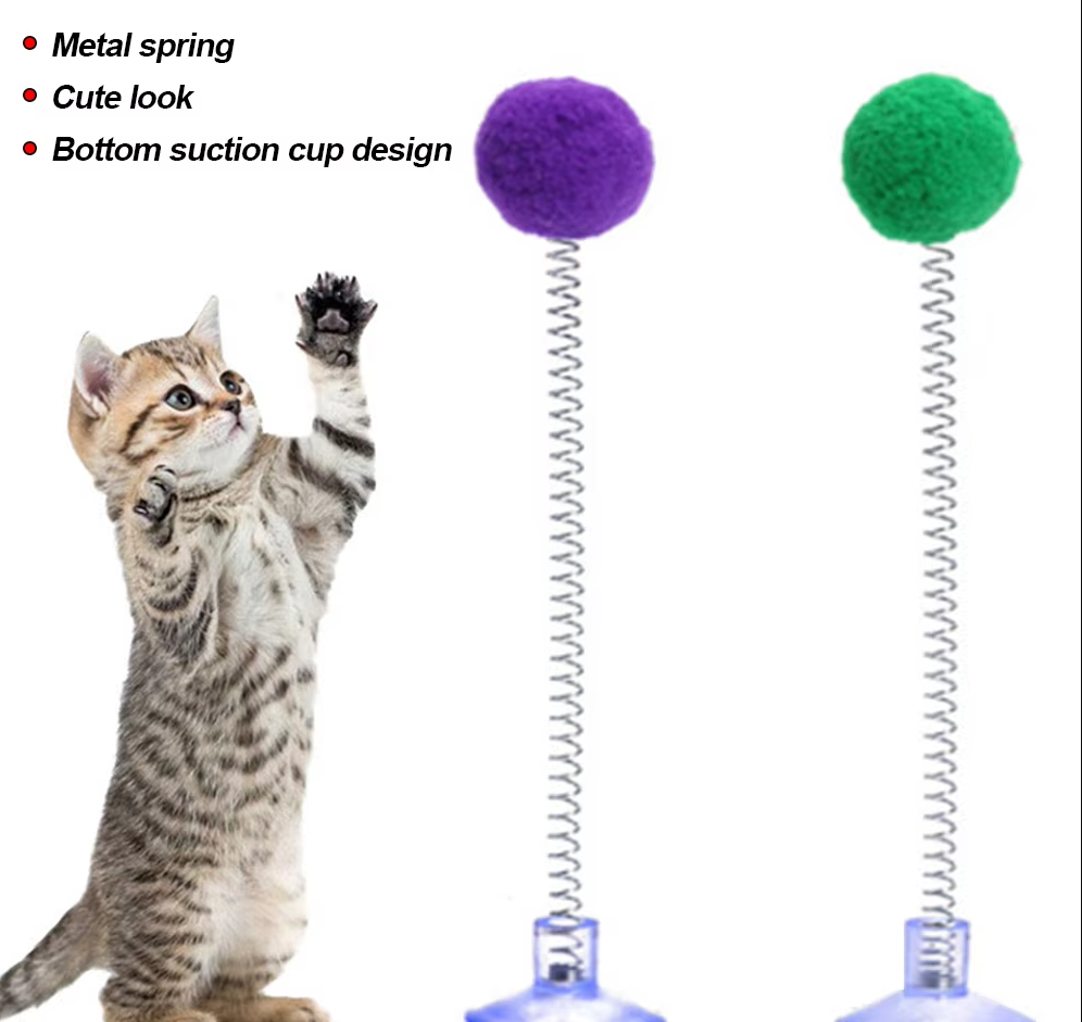 Federbal met Zuignap - Interactief Kattenspeeltje