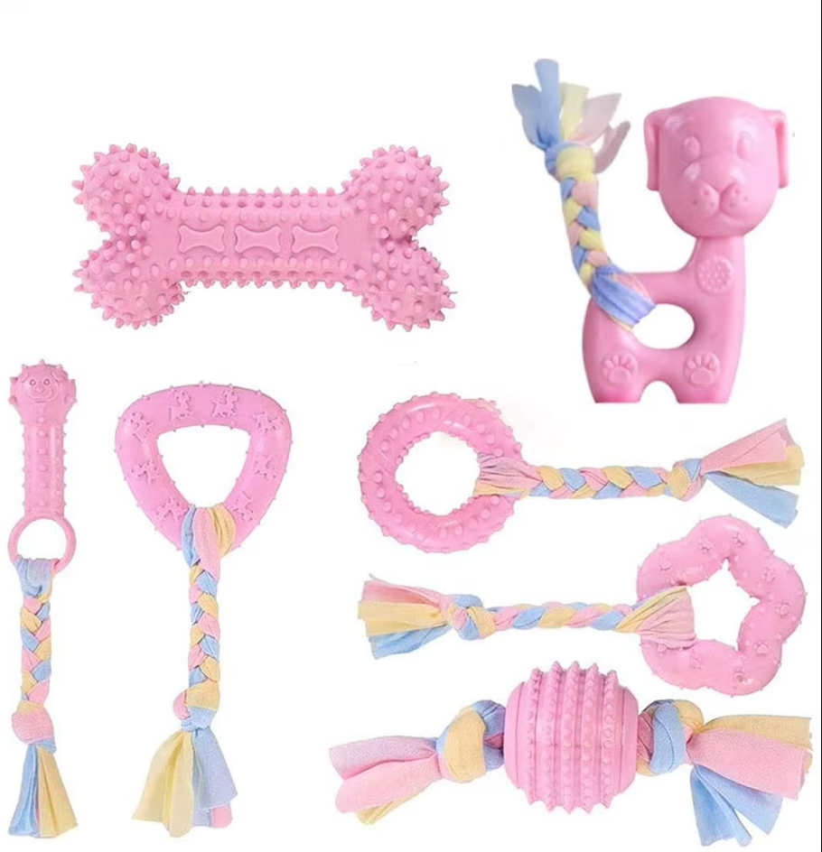 Puppy Speelgoedset - Bijtbestendig Pluche Kauwspeelgoed voor Honden