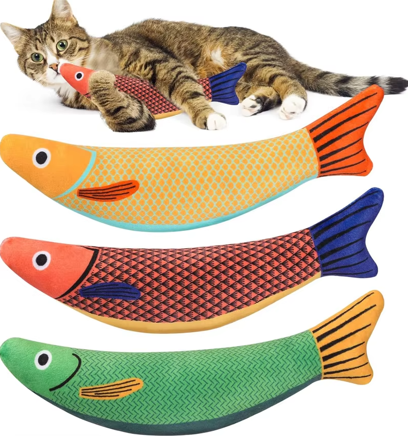 Interactief Kattenspeeltje Vis met Kattenkruid en Geluidseffect