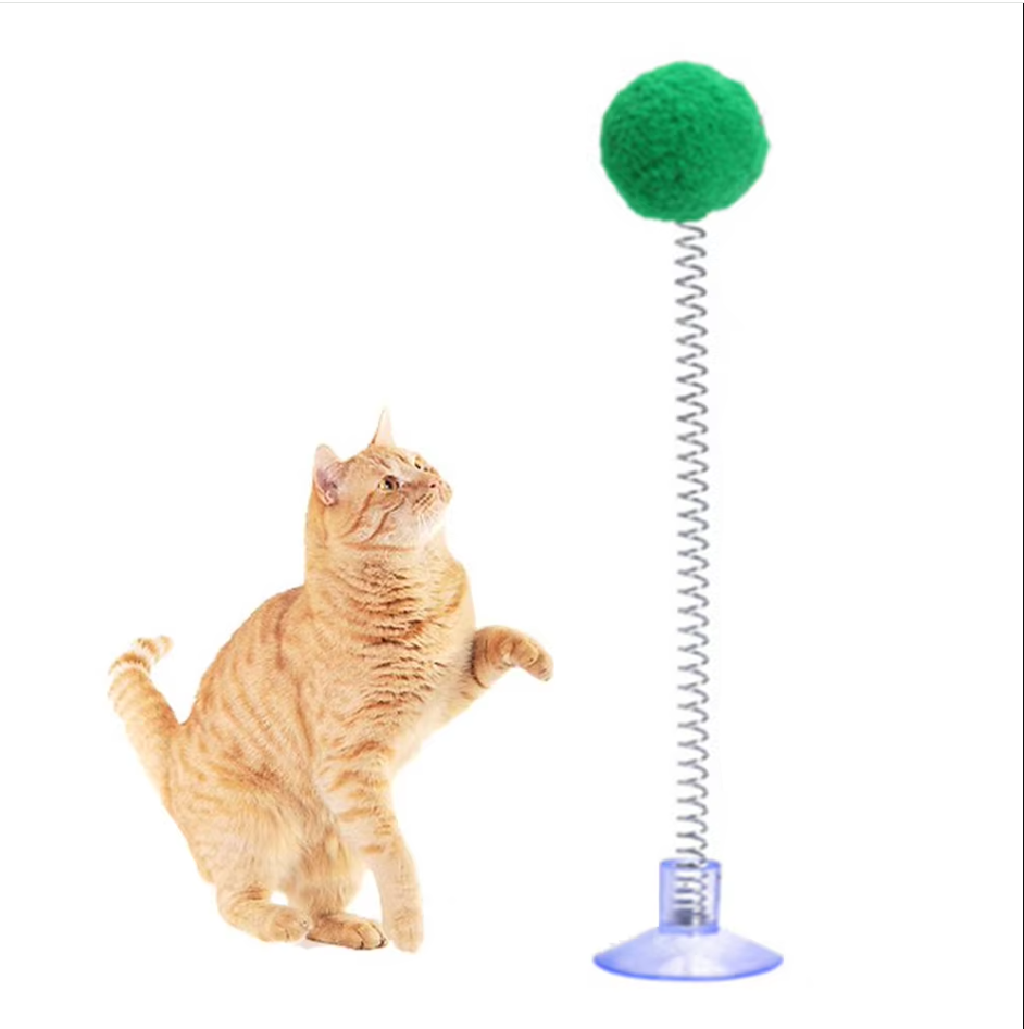 Federbal met Zuignap - Interactief Kattenspeeltje
