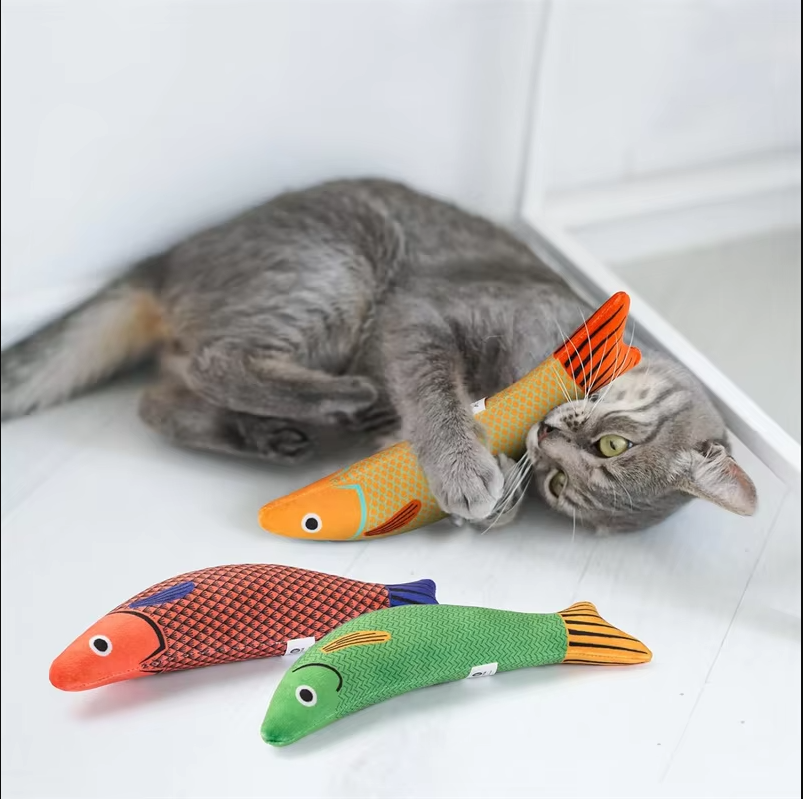 Interactief Kattenspeeltje Vis met Kattenkruid en Geluidseffect