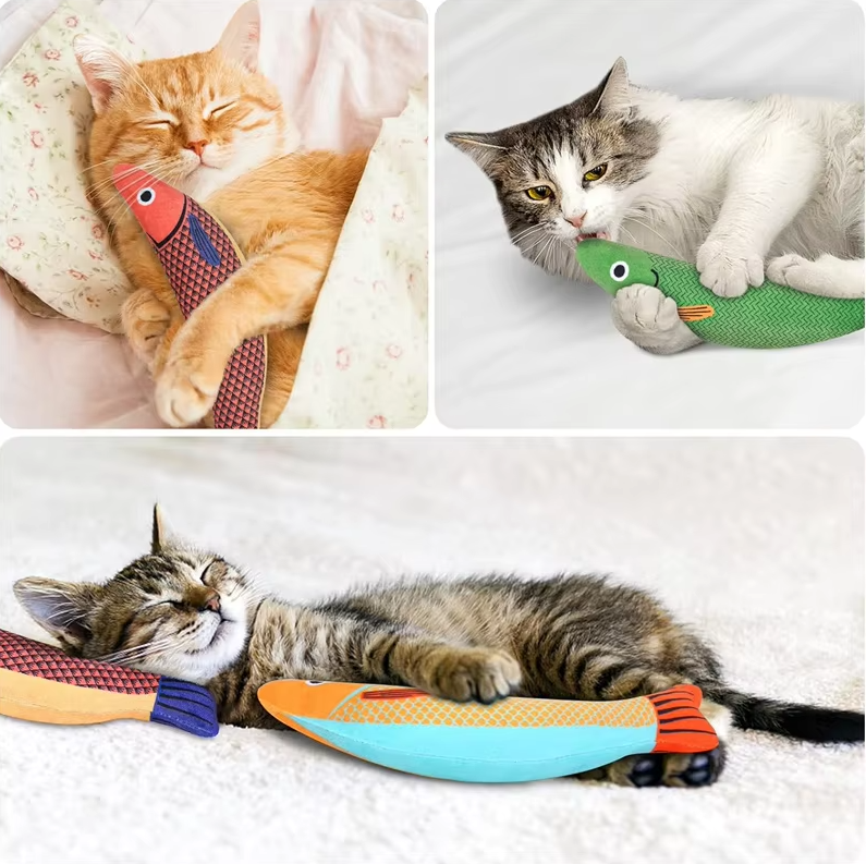 Interactief Kattenspeeltje Vis met Kattenkruid en Geluidseffect