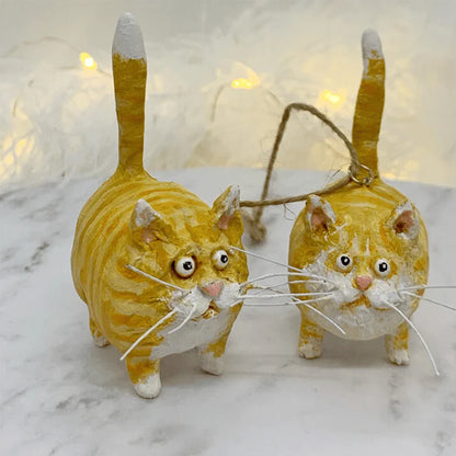 Handgemaakt Kerstboomornament met Kat
