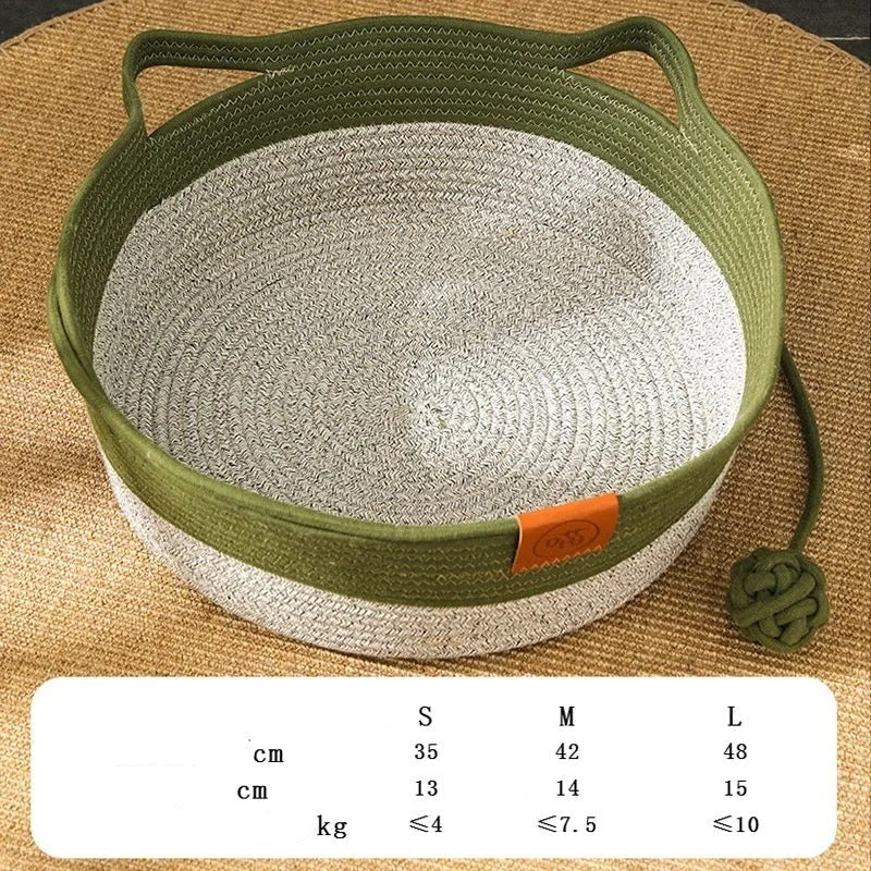 Handgeweven Katoenen Touw Kattenbed
