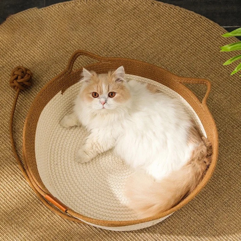 Handgeweven Katoenen Touw Kattenbed