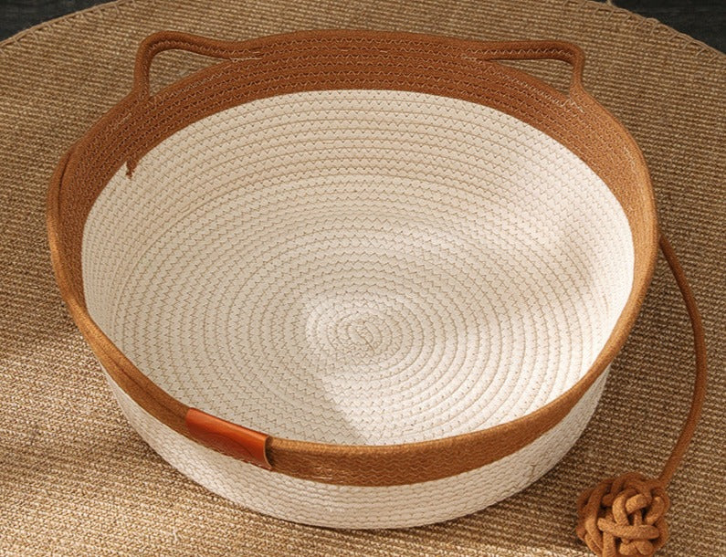 Handgeweven Katoenen Touw Kattenbed