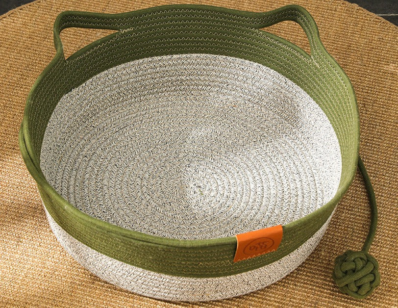 Handgeweven Katoenen Touw Kattenbed