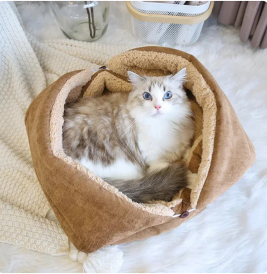 2-in-1 Knus Bed en Deken voor Katten