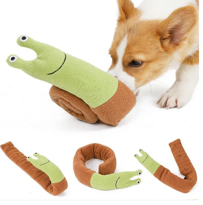 Kussen Hondenspeeltje in Slakvorm met Knisperend Effect en Pieper