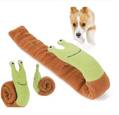 Kussen Hondenspeeltje in Slakvorm met Knisperend Effect en Pieper