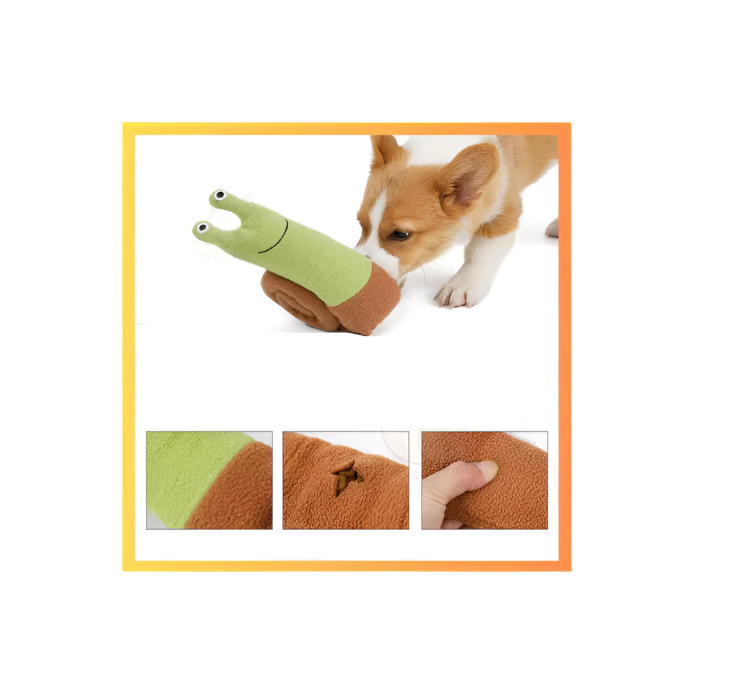 Kussen Hondenspeeltje in Slakvorm met Knisperend Effect en Pieper