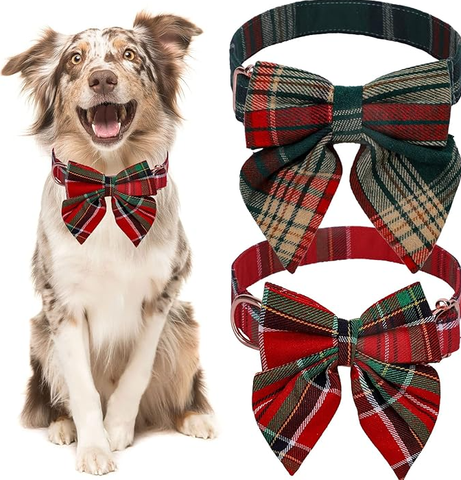 Gekleurde Hondenhalsband met Strik voor Kerst en Feestelijke Gelegenheden