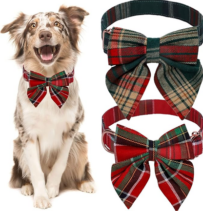 Gekleurde Hondenhalsband met Strik voor Kerst en Feestelijke Gelegenheden