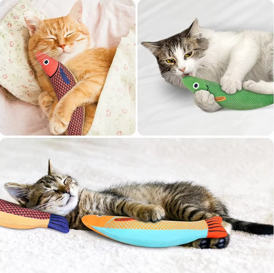 Interactief Kattenspeeltje Vis met Kattenkruid en Geluidseffect