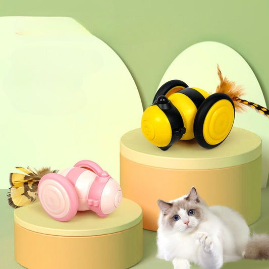 Interactief Bijenspeeltje voor Katten met Veren